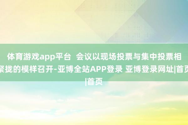 体育游戏app平台  会议以现场投票与集中投票相聚拢的模样召开-亚博全站APP登录 亚博登录网址|首页