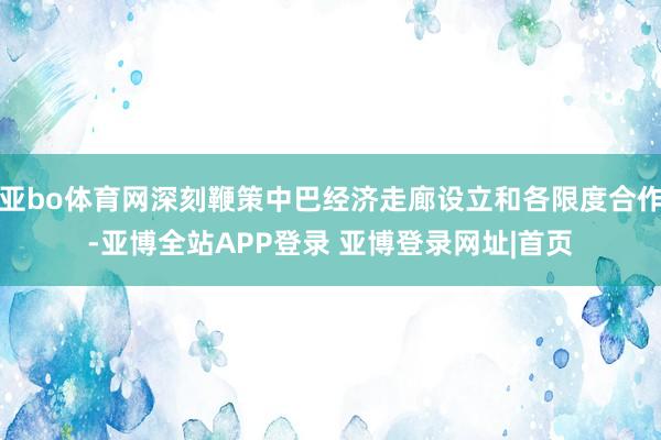 亚bo体育网深刻鞭策中巴经济走廊设立和各限度合作-亚博全站APP登录 亚博登录网址|首页