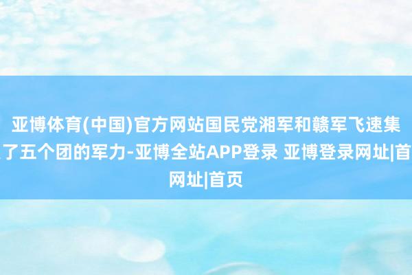 亚博体育(中国)官方网站国民党湘军和赣军飞速集聚了五个团的军力-亚博全站APP登录 亚博登录网址|首页